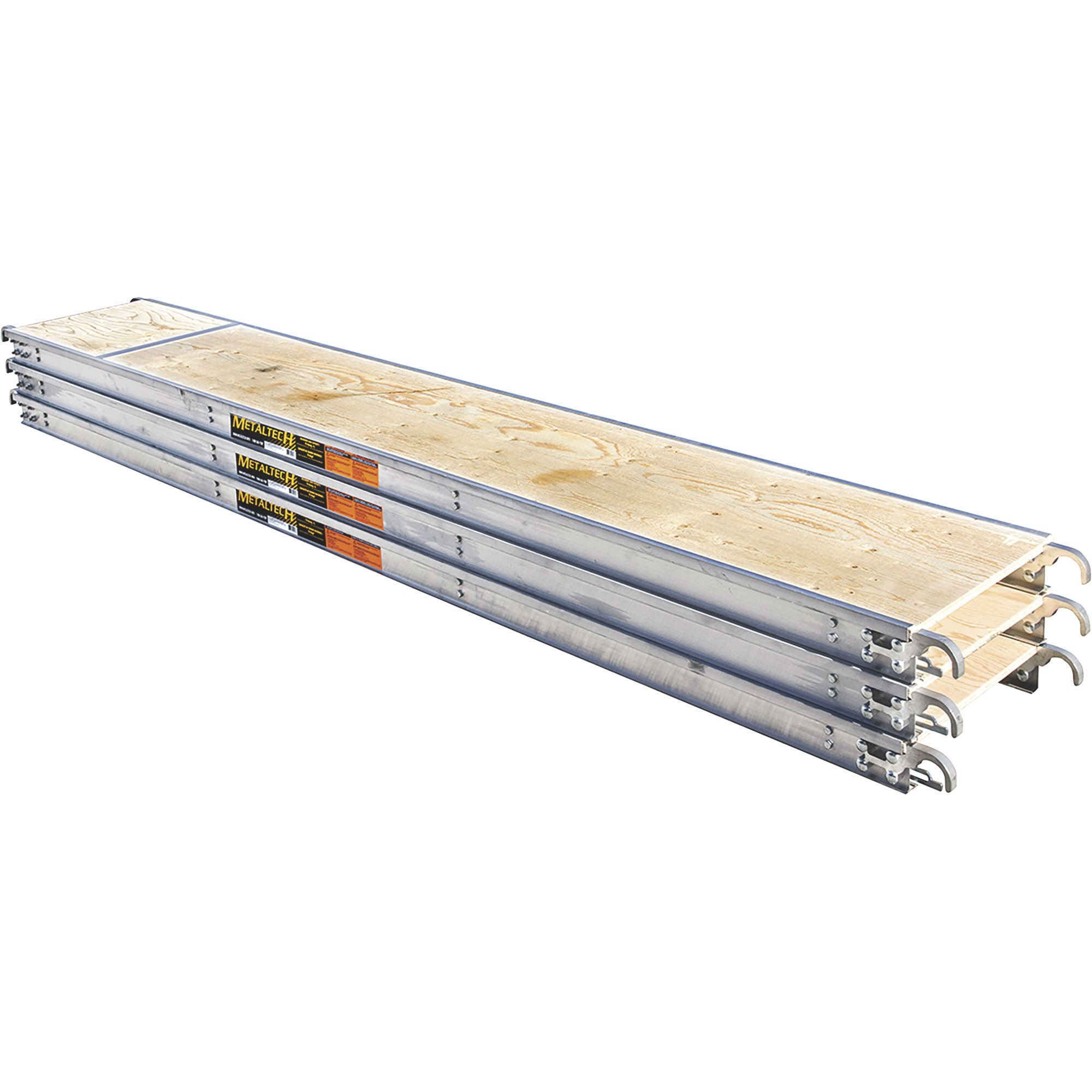 Metaltech Aluminum Scaffold Platform 3-Pk., 10ft.L x 19in.W, Model#  M-MPP1019K3